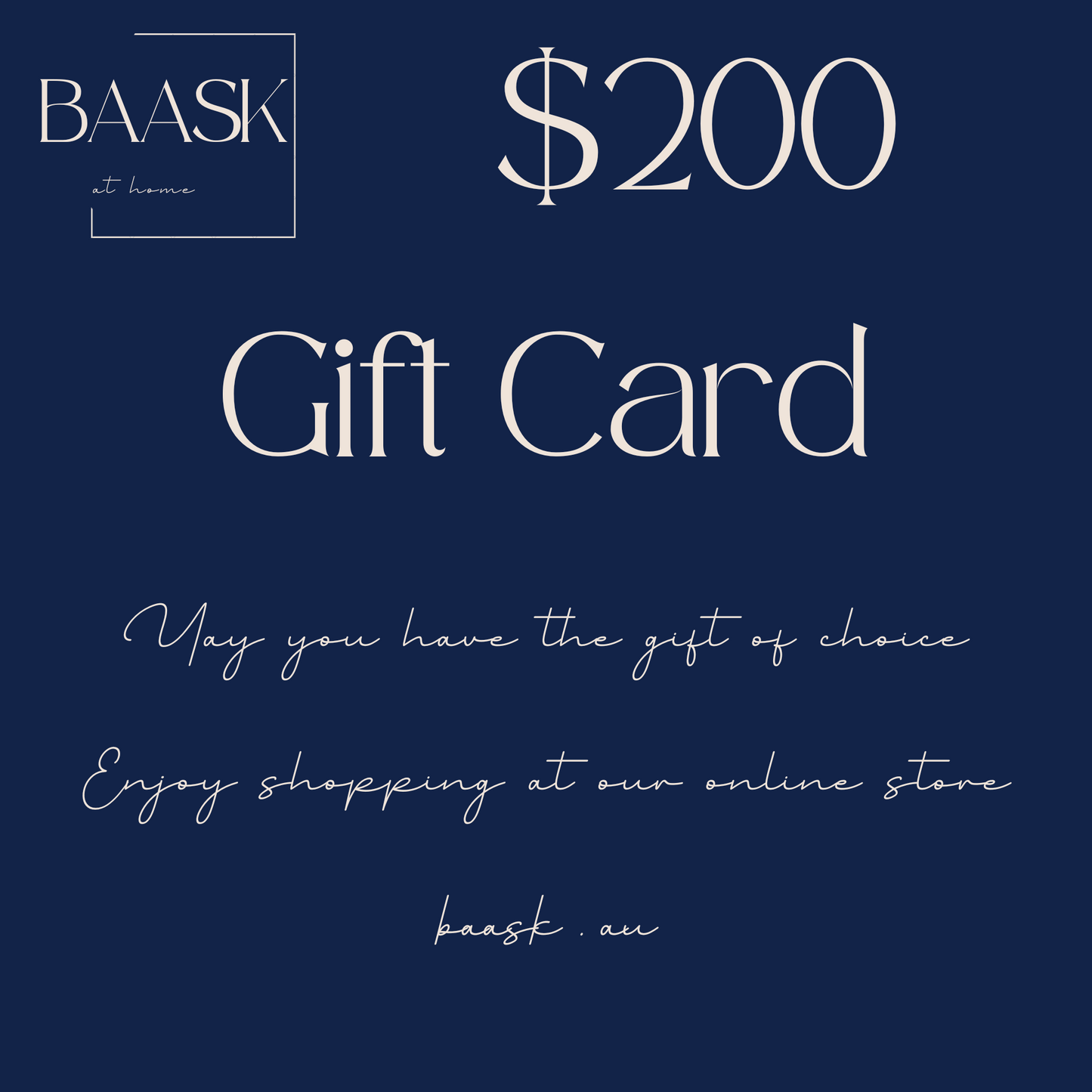 BAASK Gift Card